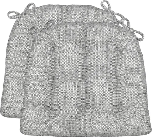 Vista 22 de Barnett Home Decor Cojines para silla de comedor Brisbane plateado gris con lazos - Tamaño mediano 16.5 x 18 Almohadilla para silla - Relleno