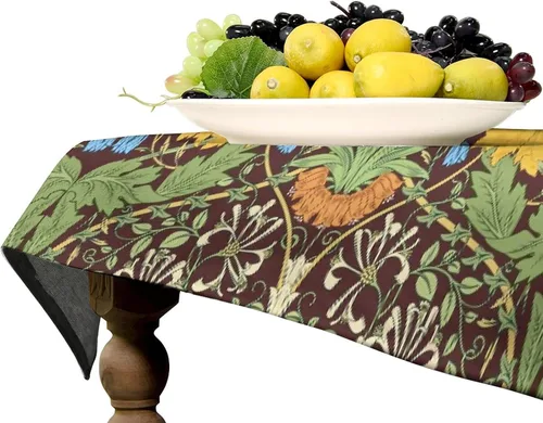 Vista 334 de Mantel Floral Retro de Pájaros, Diseño Original Bohemio William Morris Estampado Cubierta de Mesa para Hogar Picnic Fiesta Comedor Cocina William