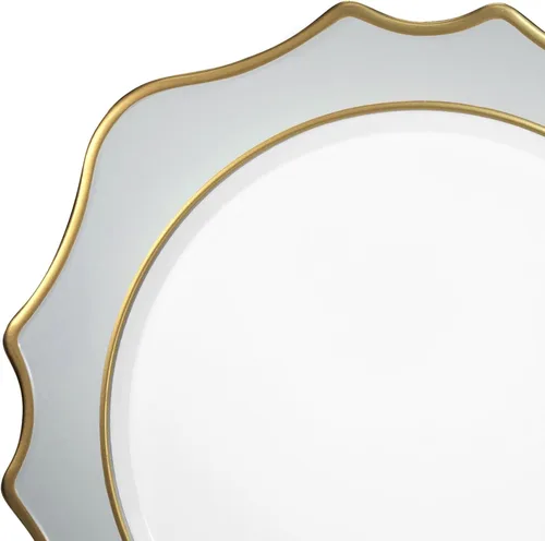 Vista 3 de Occasions" - 20 cargadores redondos de plástico acrílico de 13 pulgadas, para decoración de cenas, platos para decoración de cenas (gris y dorado)