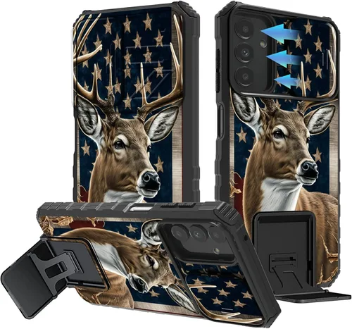 Vista 91 de Funda para Samsung Galaxy A13 5G/4G/A04S, Galaxy A13 5G con cubierta de cámara deslizante, funda de doble capa integrada con función atril
