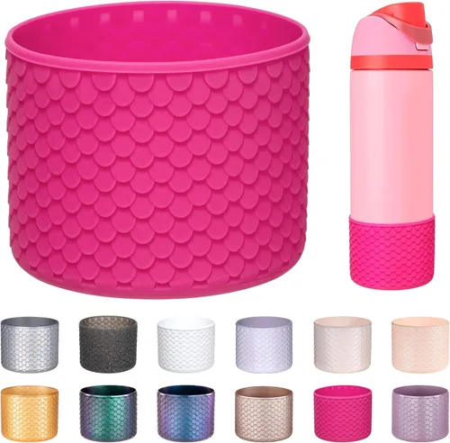 Vista 60 de Funda de Silicona para Botella de Agua Owala de 24oz, Manga Protectora Antideslizante Brillante para Botella de Agua Owala que Protege las Botellas