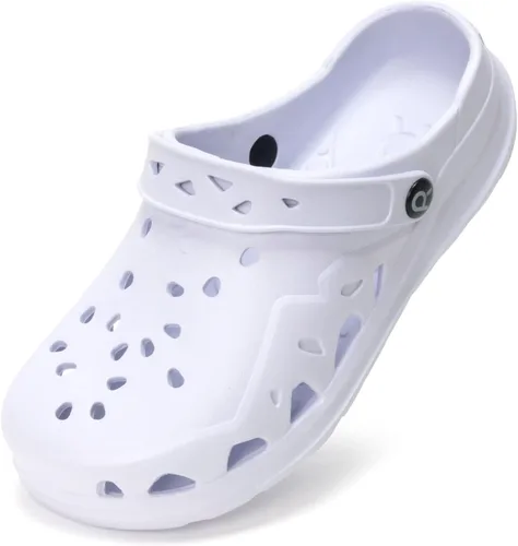 Vista 14 de HEVA Zuecos de jardín para mujer adulta, pantuflas clásicas sin cordones, sandalias deportivas de secado rápido