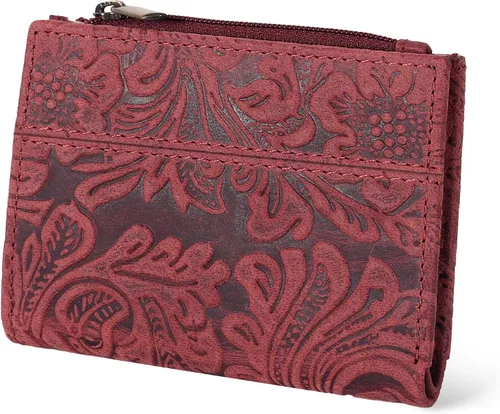 Vista 10 de Billetera Oak Leathers para mujer de piel de grano completo - Pequeña con protección RFID, monedero para monedas, tarjetero de crédito y DNI