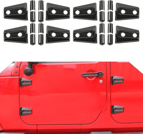 Vista 23 de 4 cubiertas protectoras de bisagra de puerta para Jeep Wrangler JK 2007-2018 de 2 puertas (negro)