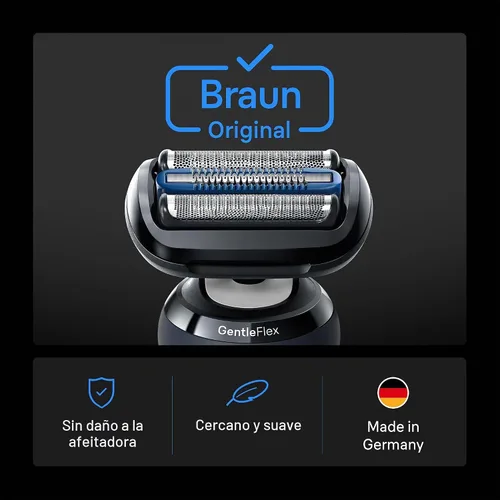 Vista 2 de Braun Cabezal de repuesto para afeitadora eléctrica serie 6 con talonera sensible, fija fácilmente tu cabezal de afeitadora, compatible