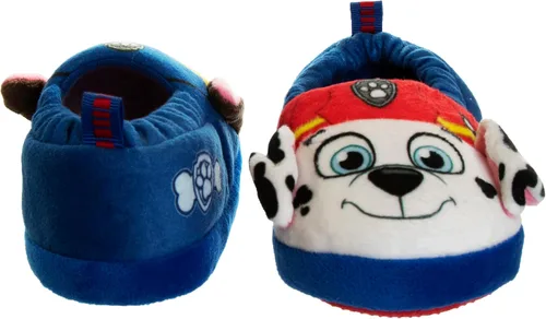 Vista 5 de Nickelodeon Boys Paw Patrol Slippers Chase and Marshall Plush Fuzzy Slippers (5T-12 Boy)