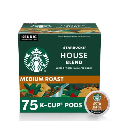 Vista 49 de Starbucks Cápsulas de café K-Cup, café de tostado medio con 2X cafeína mezcla de la casa para cafeteras Keurig, 100% arábica, 6 cajas