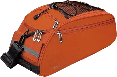 Vista 9 de MOSISO Bolsa de maletero para bicicleta, bolsa impermeable para asiento trasero de bicicleta, bolsa de almacenamiento para el sillín, bolsa