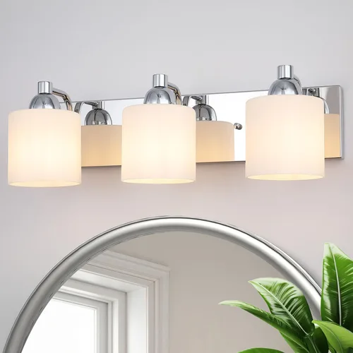 Vista 10 de Mecgirn Apliques de Pared de Vidrio Esmerilado Níquel Cepillado, Paquete de 1 Luminarias de Pared Interiores Cableadas para Sala de Estar, Pasillo