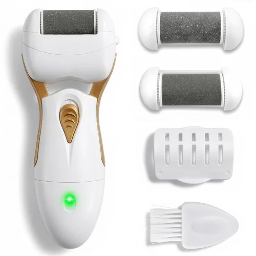 Vista 12 de Removedor eléctrico de callos para pies - Molinillo de callos para pies con 2 velocidades y 2 rodillos (grueso y fino) para pies suaves y suaves
