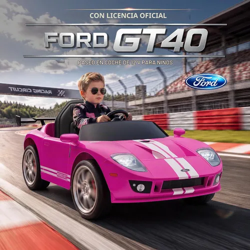 Vista 2 de Coche eléctrico de 12 V para niños, rosa, regalos de cumpleaños de YOHOPO 1-Rosa