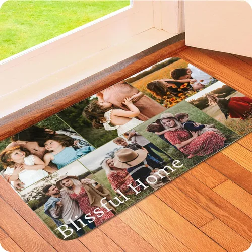 Vista 16 de Tapete personalizado para puerta con imagen, logotipo, nombre, texto, antideslizante, lavable, rectangular, personalizable con estampado, tapete