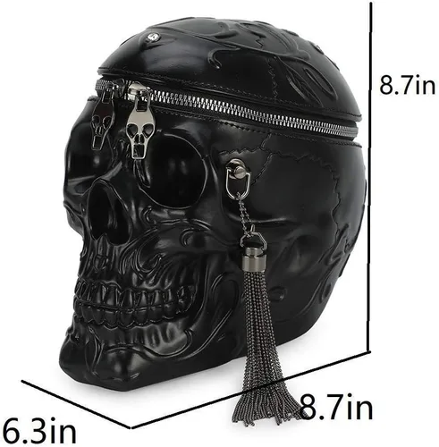 Vista 2 de Bolsos de mano de calavera para mujer, bolso de hombro, bolso cruzado de calavera, bolso gótico, monedero, regalo de fiesta de vacaciones