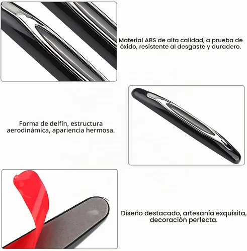 Vista 5 de Acouto Protector de borde de puerta de automóvil, 4 unidades, PVC, protector de borde de puerta de automóvil, tiras protectoras de puerta