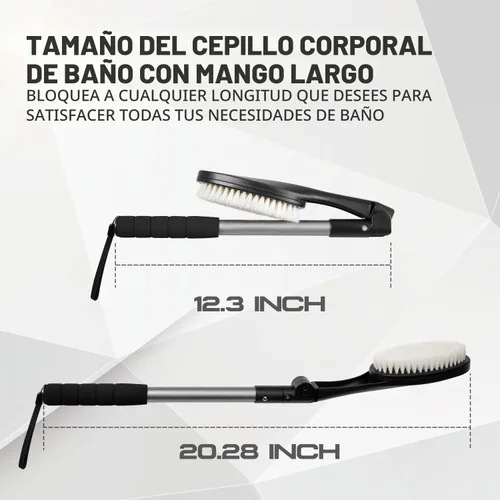 Vista 6 de EASACE Cepillo corporal para espalda, aplicador de loción, cepillo de baño de mango largo para ducha, cepillo de cabeza ajustable para espalda