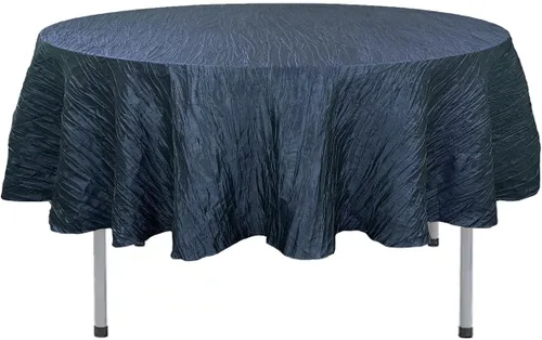 Vista 11 de YOUR CHAIR COVERS - Mantel redondo de 90 pulgadas con arrugas color rubor de tafetán – Elegante mantel brillante para bodas, fiestas y eventos