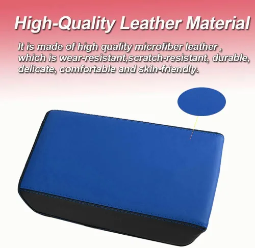 Vista 4 de Funda para el reposabrazos de la consola central, de piel, antiarañazos, de protección, accesorios de decoración interior, para Tesla Model 3 Negro