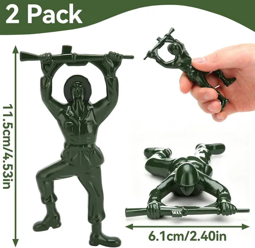 Vista 2 de Paquete de 2 abridores de botellas de cerveza del ejército, abridor de cerveza 3D Green Army Man, aleación de zinc sólida, divertido abridor