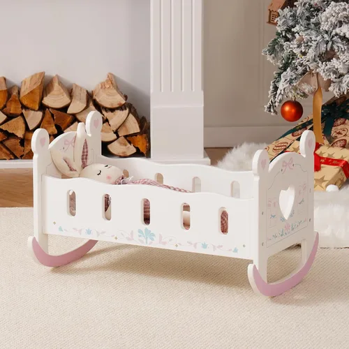 Vista 2 de ROBUD Cuna de Madera para Muñecas de Bebé, Juguetes de Cama para Muñecas de Bebé, para Muñecas de Hasta 18 Pulgadas, Accesorios para Muñecas