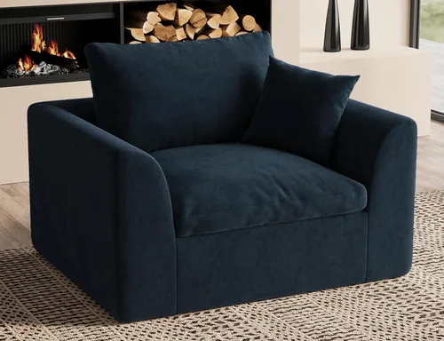 Vista 29 de ohllob Sofás seccionales Cloud de 110 pulgadas para sala de estar, sofá deshuesado en forma de L con otomana, sofá modular de 3 plazas, color negro