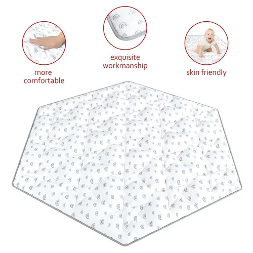 Vista 3 de Alfombra de juego hexagonal, tapete para bebé, se ajusta al corralito portátil Regalo de 48 pulgadas y al PlayPod de hiccapop de 53", tapete