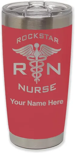 Vista 23 de LaserGram RN Rockstar - Vaso aislado al vacío de 20 onzas, grabado personalizado incluido (negro)