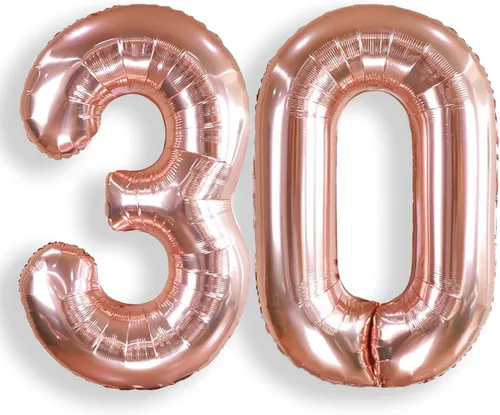 Vista 17 de AULE Globos grandes de 40 pulgadas con números 0 azules, globos grandes de números de aluminio, decoraciones de fiesta de cumpleaños de helio