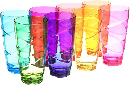 Vista 4 de CreativeWare Circus - Juego de 8 vasos de 24 onzas, multicolor (CIR08MULTI)