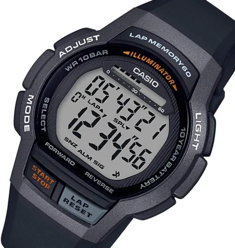 Vista 3 de Casio WS-1000H-1A Lap Memory Digital Hombres Hombres Reloj WS-1000 100M WR Original