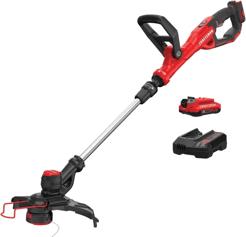 Vista 15 de CRAFTSMAN V20 - Kit de recortadora de césped y cortadora de césped con batería de 4 Ah y cargador, 13 pulgadas, Wacker inalámbrico de malezas
