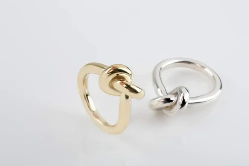 Vista 5 de Anillo de nudo enorme en oro macizo de 9K, 14K y 18K, anillo de nudo extra grande, anillo de nudo dorado para regalo simbólico, anillo de promesa