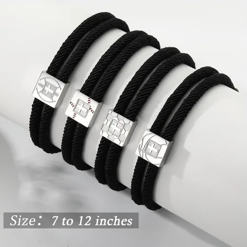 Vista 4 de Pulsera cruz de béisbol/fútbol/baloncesto/fútbol americano de Lydow para graduación, para niños, hombres, hijos, jugadores, equipo, amantes, nietos