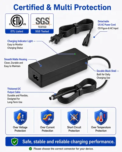Vista 7 de Cargador VHBW 42V 2A compatible con scooter eléctrico Segway Ninebot