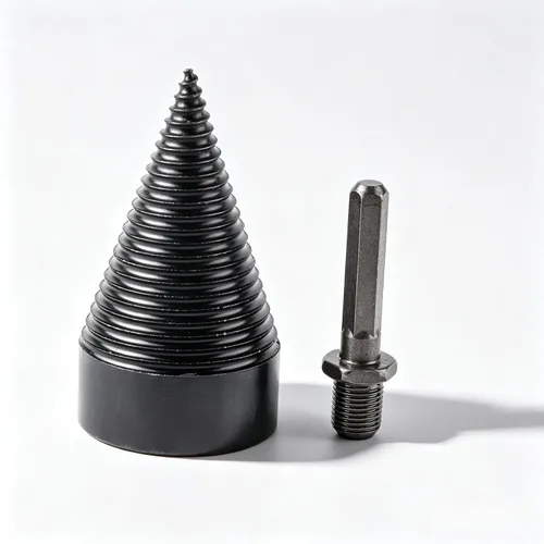 Vista 10 de Broca de leña, broca divisora de troncos de madera de acero al carbono con caja de almacenamiento, herramienta de perforación de vástago hexagonal