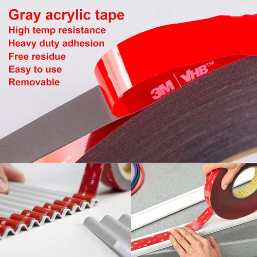Vista 3 de Hasaky Cinta de doble cara resistente, cinta de montaje de 0.39 pulgadas x 10 pies, cinta adhesiva fuerte de doble cara, cinta de espuma impermeable