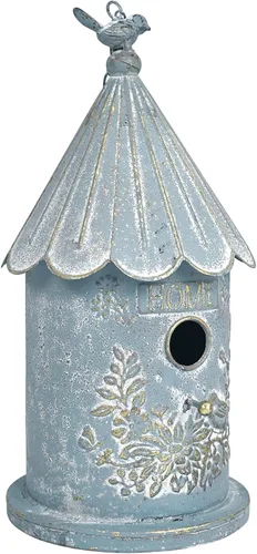 Vista 6 de Casas de pájaros colgantes de metal para exteriores, casitas de pájaros para exteriores, nido de pájaros único para pájaros azules, pajarillos