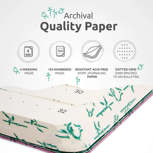 Vista 4 de Lindo Diario Grande de Puntos B5 - Disfruta del Bullet Journaling con Cubierta Suave de 7x10 pulgadas, Papel Grueso de 120gsm Sin Traspaso, Diario