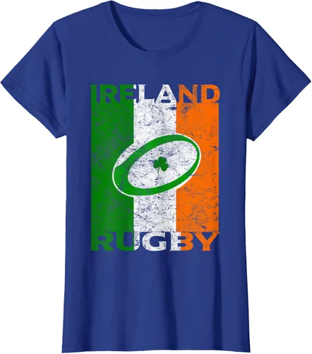 Vista 50 de Camiseta de rugby irlandés con la bandera de Irlanda, regalo vintage Negro