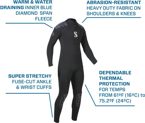 Vista 4 de SCUBAPRO Everflex Yulex - Vaporizador de buceo, para hombre, 3/0.079 in