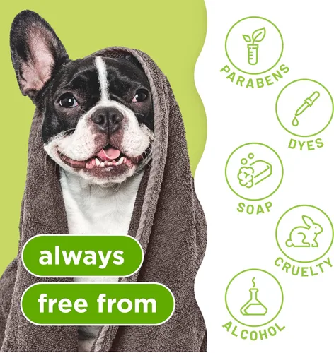 Vista 5 de TropiClean Champú Desodorante para Perros con Olor, Champú Profesional para Perros, Poderoso Control del Olor, Seguro para Cachorros, Aroma a Aloe