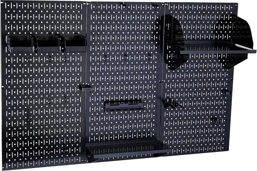Vista 2 de Organizador de tablero de clavijas Wall Control Metal Pegboard Kit de almacenamiento de herramientas con accesorios