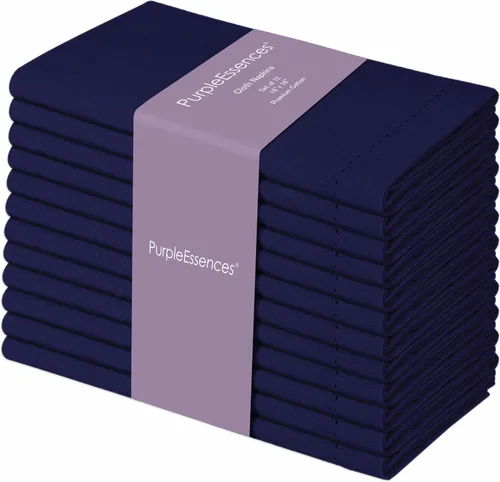 Vista 9 de PurpleEssences Juego de 6 servilletas de tela de vainica, 100% algodón, suaves, duraderas, lavables, ideales para bodas, Navidad, vacaciones