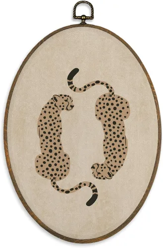 Vista 12 de XBBMGG Decoración artística de pared de leopardo retro verde esmeralda, decoración moderna estética de guepardo, decoración redonda para colgar