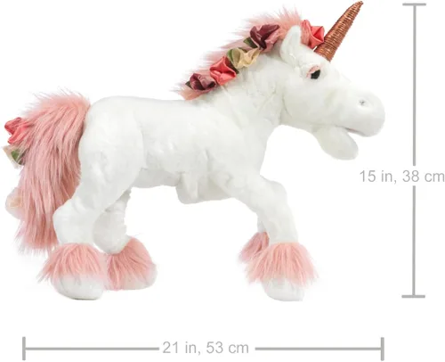 Vista 6 de Folkmanis Unicornio, blanco, rosa