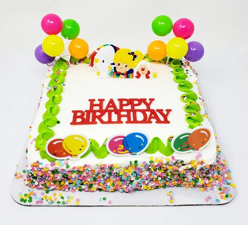 Vista 4 de Rainbow Brite and Friends - Juego de decoración para pastel de cumpleaños (diseño único)