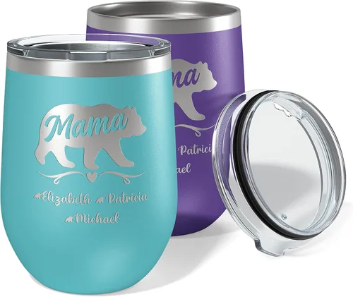 Vista 26 de Vaso de Mamá Oso, vaso personalizado para mamá Oro Rosa