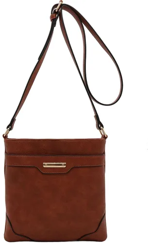 Vista 54 de Bolso bandolera clásico de tamaño mediano con placa dorada
