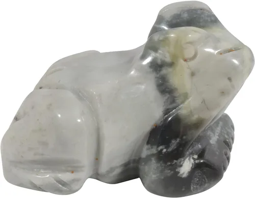 Vista 18 de Figura de cristal de rana con piedras preciosas de obsidiana negra, pequeña tallada a mano, estatua de cristal curativo, escultura de animales