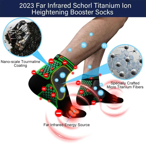 Vista 3 de HONGJIANV HigherSocks 2023 - Calcetines de refuerzo de iones de titanio Schorl de infrarrojo lejano mejorados, calcetines más altos de iones