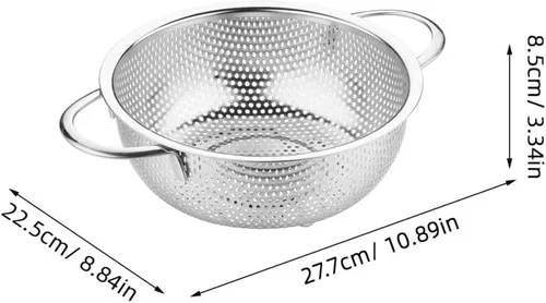 Vista 2 de BESTonZON Colador de fideos Colador de metal Colador de malla Colador de malla Colador de cocina Colador de alimentos Freidora Cesta de servir